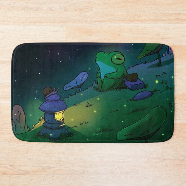 Item preview, Frog Relaxing on Hill Nighttime Poster magical asian style artwork designed and sold by DingHuArt.