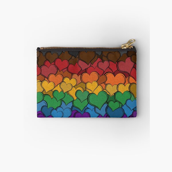 Item preview, Overlapping Hearts in the colors of the inclusice LGBTQ Rainbow Pride Flag designed and sold by LiveLoudGraphic.