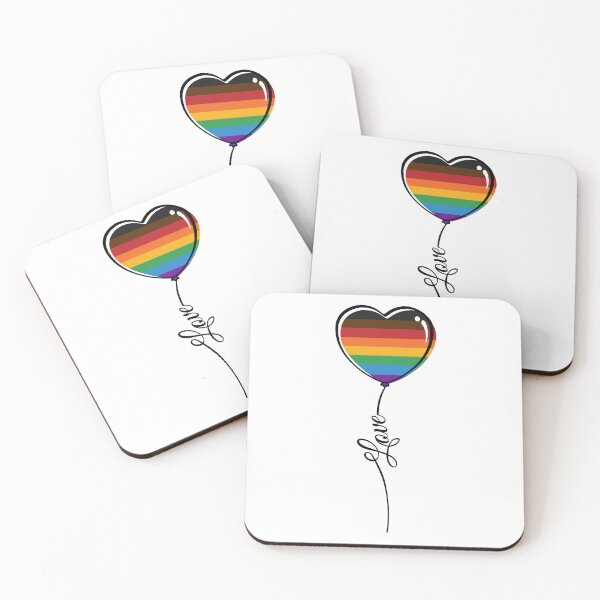 Item preview, Inclusive LGBTQ Rainbow Pride Minimalist Heart Balloon with Love designed and sold by LiveLoudGraphic.
