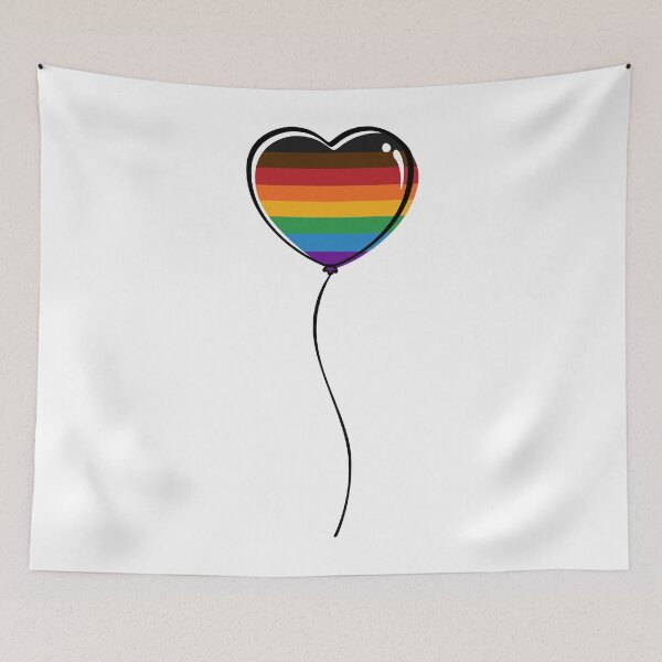 Item preview, Inclusive LGBTQ Rainbow Pride Minimalist Heart Balloon designed and sold by LiveLoudGraphic.