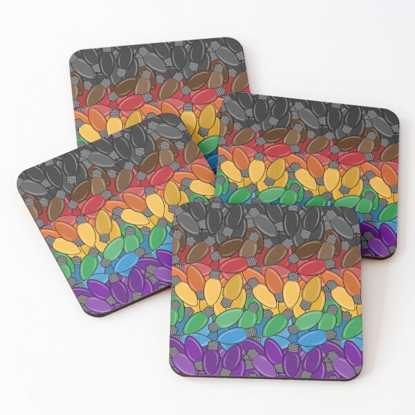 Item preview, Overlapping Christmas Lights in the colors of the inclusive LGBTQ Pride Flag designed and sold by LiveLoudGraphic.