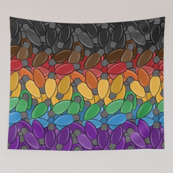 Item preview, Overlapping Christmas Lights in the colors of the inclusive LGBTQ Pride Flag designed and sold by LiveLoudGraphic.