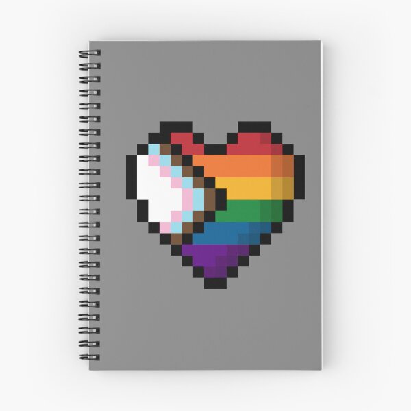 Item preview, Large Pixel Heart Design in Progressive Rainbow Pride Flag Colors designed and sold by LiveLoudGraphic.