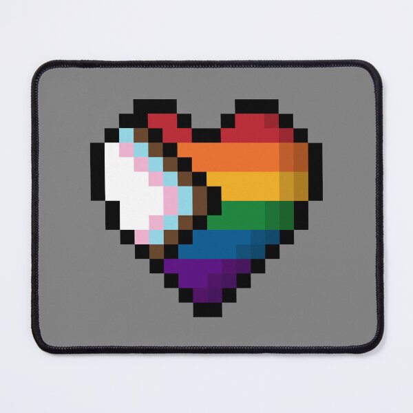 Item preview, Large Pixel Heart Design in Progressive Rainbow Pride Flag Colors designed and sold by LiveLoudGraphic.