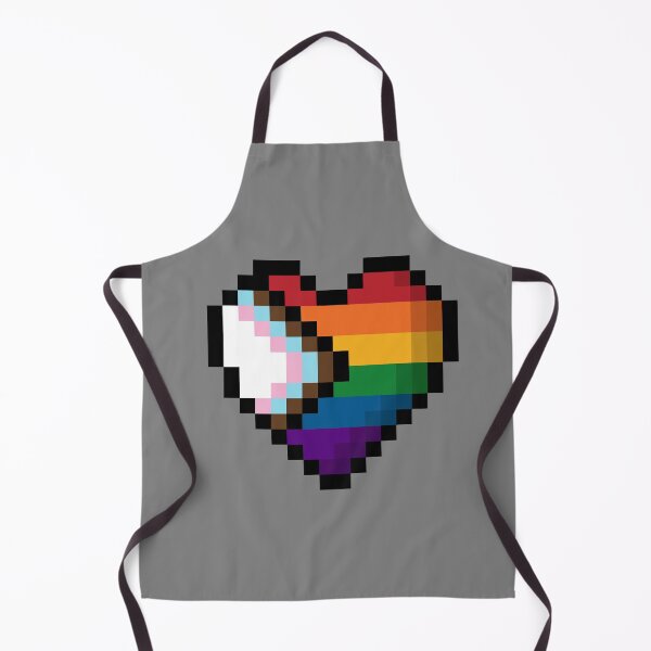 Item preview, Large Pixel Heart Design in Progressive Rainbow Pride Flag Colors designed and sold by LiveLoudGraphic.