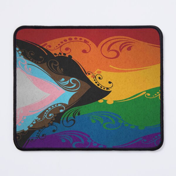 Item preview, Fancy Swooped and Swirled Progressive Rainbow Pride Flag Background designed and sold by LiveLoudGraphic.
