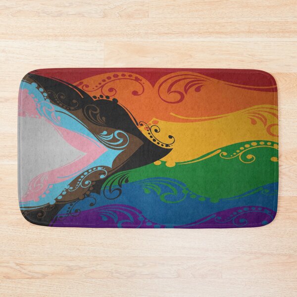 Item preview, Fancy Swooped and Swirled Progressive Rainbow Pride Flag Background designed and sold by LiveLoudGraphic.