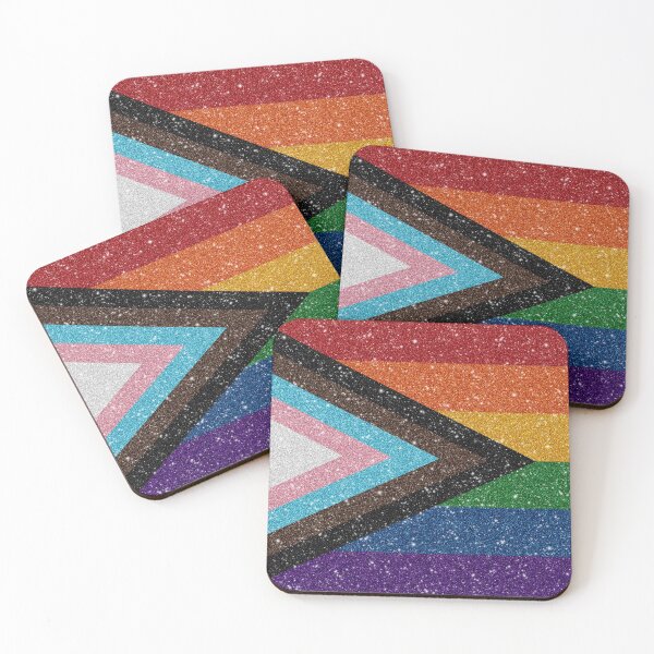 Item preview, Faux Glitter Progressive Rainbow Pride Flag Background designed and sold by LiveLoudGraphic.