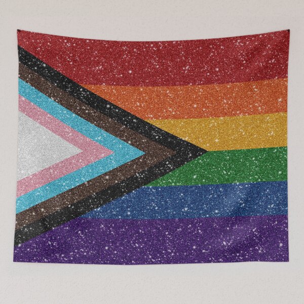 Item preview, Faux Glitter Progressive Rainbow Pride Flag Background designed and sold by LiveLoudGraphic.