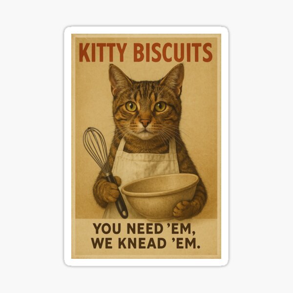 Artikel-Vorschau von Kitty Biscuits Du brauchst sie, wir kneten sie Lustiges Back-Katzen-Meme, designt und verkauft von BadLuckByDesign.