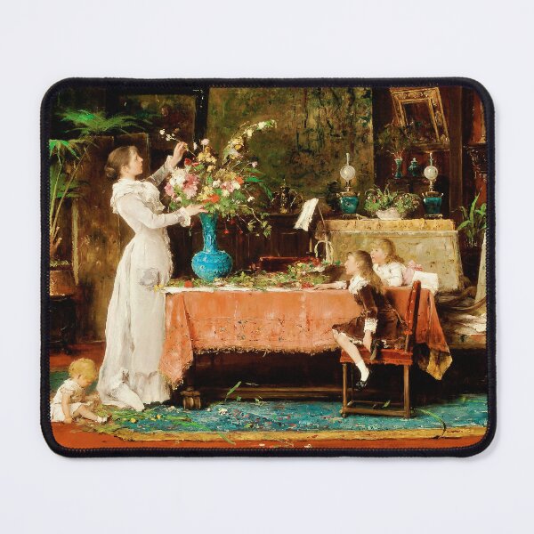 Item preview, Vintage Art Reproduction: Preparing for Papa's Birthday designed and sold by The Real Victorian.