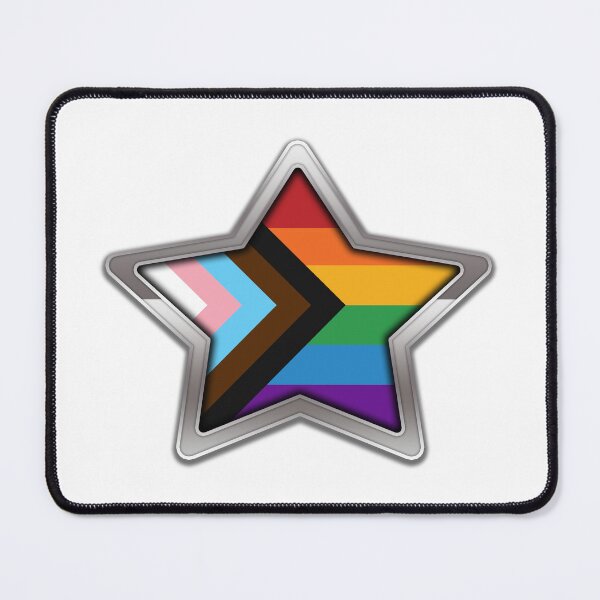 Item preview, Large Progressive Rainbow Pride Flag Colored Star with Chrome Frame designed and sold by LiveLoudGraphic.