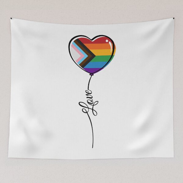 Item preview, Progressive LGBTQ Rainbow Pride Minimalist Heart Balloon with Love designed and sold by LiveLoudGraphic.