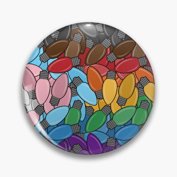 Item preview, Overlapping Christmas Lights in the colors of the Progressive LGBTQ Pride Flag designed and sold by LiveLoudGraphic.