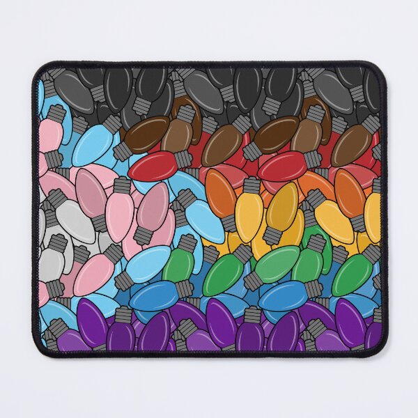 Item preview, Overlapping Christmas Lights in the colors of the Progressive LGBTQ Pride Flag designed and sold by LiveLoudGraphic.