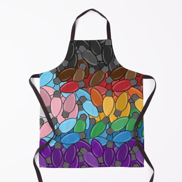 Item preview, Overlapping Christmas Lights in the colors of the Progressive LGBTQ Pride Flag designed and sold by LiveLoudGraphic.