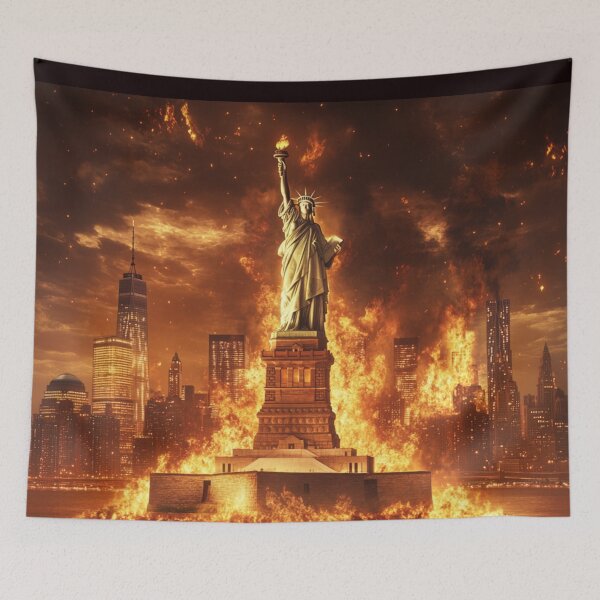 Item preview, Statue of Liberty In Flames designed and sold by WilAugusta.