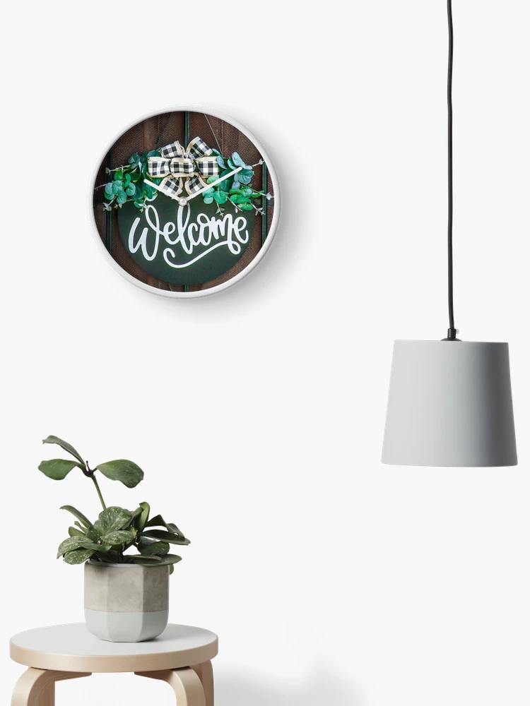 Thumbnail 2 of 4, Clock, Welcome! designed and sold by heatherfriedman.