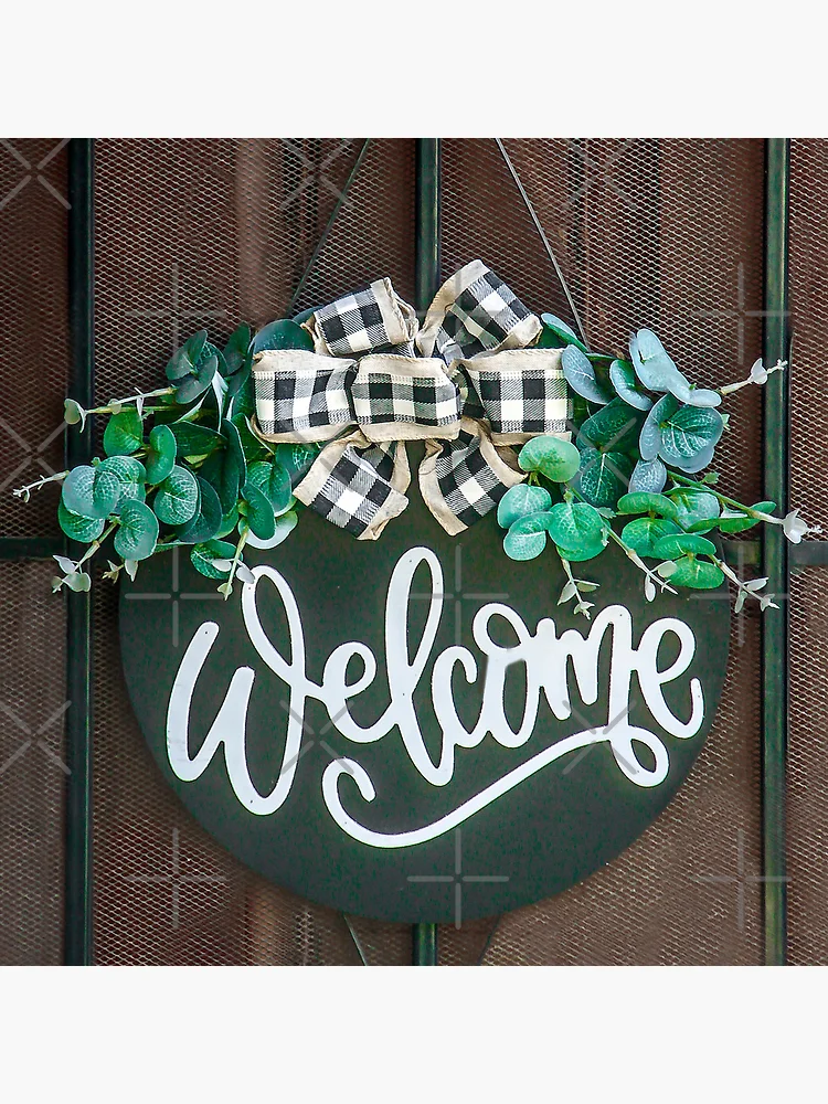 Thumbnail 4 of 4, Clock, Welcome! designed and sold by heatherfriedman.