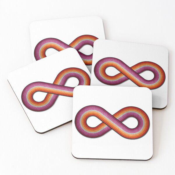 Item preview, Large Infinity Symbol Striped with Lesbian Pride Flag Colors designed and sold by LiveLoudGraphic.