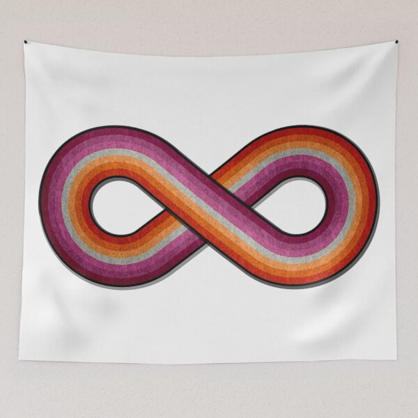 Item preview, Large Infinity Symbol Striped with Lesbian Pride Flag Colors designed and sold by LiveLoudGraphic.