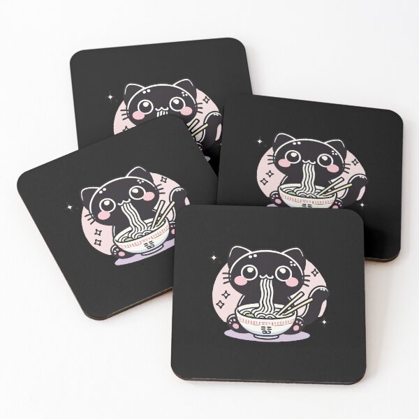 Item preview, Kawaii Cat Eating Ramen – Cute Noodle Lover designed and sold by chantastical.
