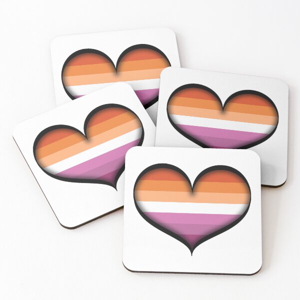 Item preview, Large Vector Heart in Lesbian Pride Flag Colors designed and sold by LiveLoudGraphic.