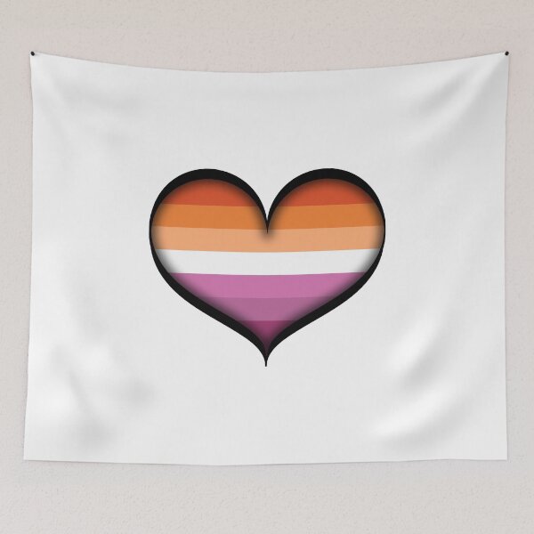 Item preview, Large Vector Heart in Lesbian Pride Flag Colors designed and sold by LiveLoudGraphic.