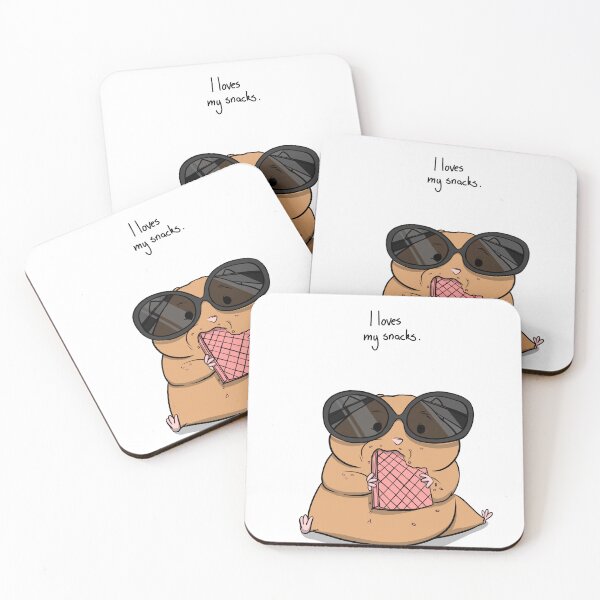 Item preview, Cute Hamster Cartoon Eating a Wafer Snack in Sunglasses designed and sold by avellis illustrations.