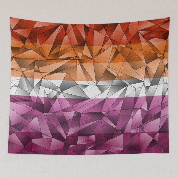 Item preview, Abstract Fractal Triangles Lesbian Flag Pride Flag Pattern designed and sold by LiveLoudGraphic.