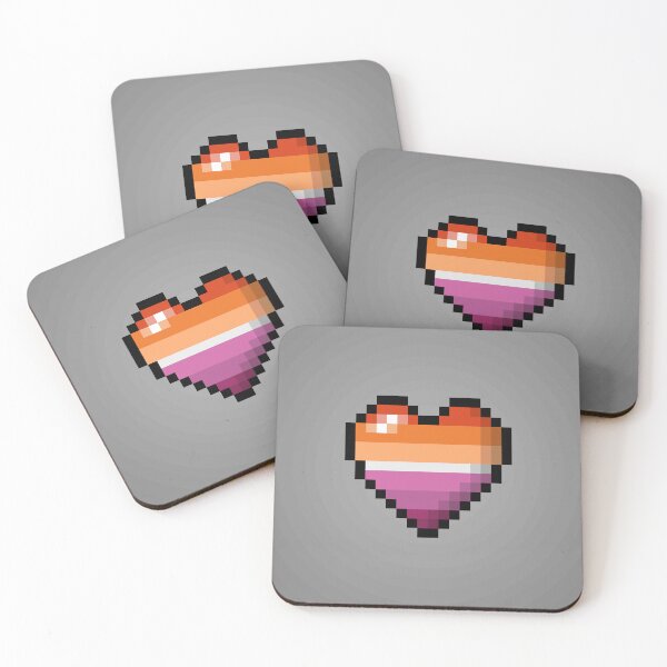 Item preview, Large Pixel Heart Design in Lesbian Pride Flag Colors designed and sold by LiveLoudGraphic.