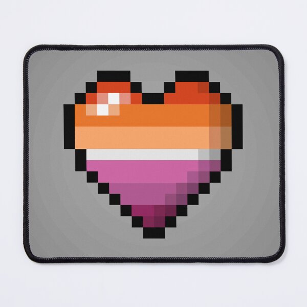Item preview, Large Pixel Heart Design in Lesbian Pride Flag Colors designed and sold by LiveLoudGraphic.