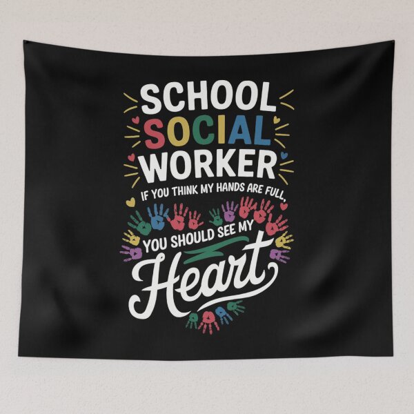 Item preview, School Social Worker Heart If You Think My Hands Are Full designed and sold by savrmiller.