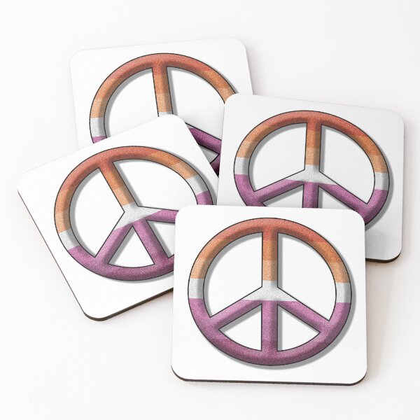 Item preview, Peace Sign Design in Lesbian Pride Flag Colors designed and sold by LiveLoudGraphic.