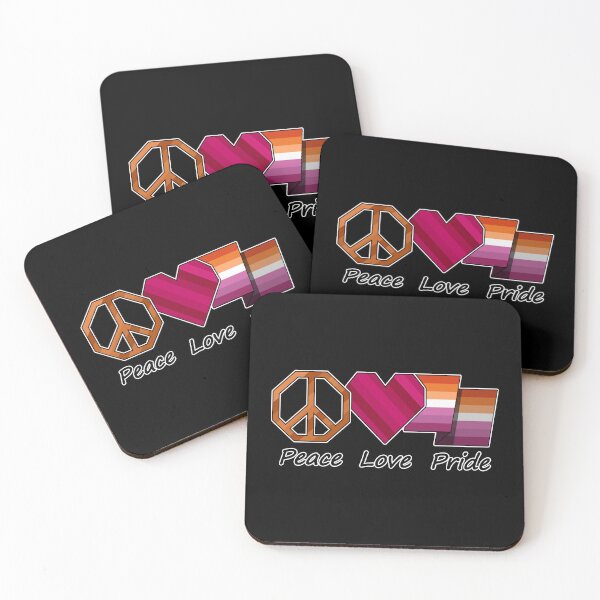 Item preview, Peace, Love, and Pride Design in Lesbian Pride Flag Colors designed and sold by LiveLoudGraphic.