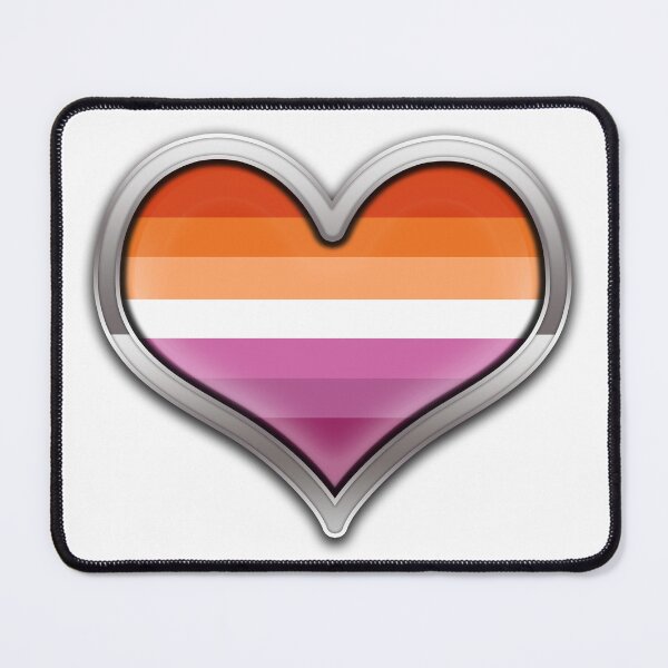 Item preview, Large Lesbian Pride Flag Colored Heart with Chrome Frame designed and sold by LiveLoudGraphic.