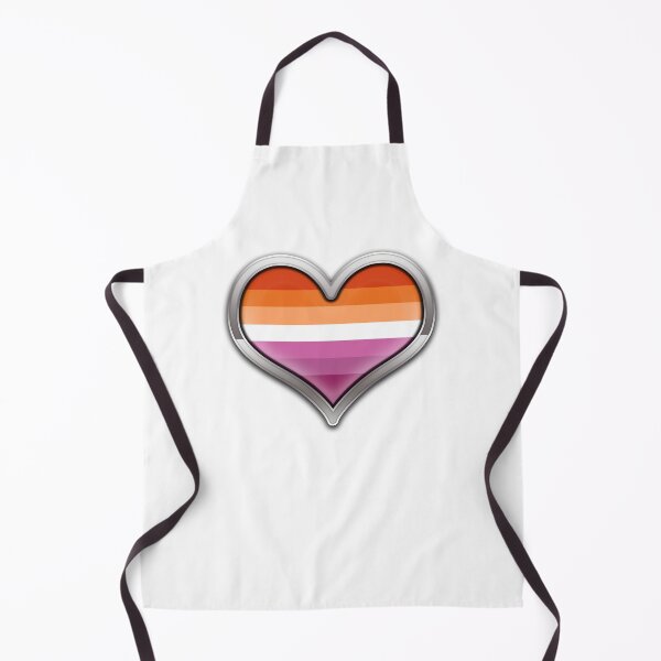 Item preview, Large Lesbian Pride Flag Colored Heart with Chrome Frame designed and sold by LiveLoudGraphic.