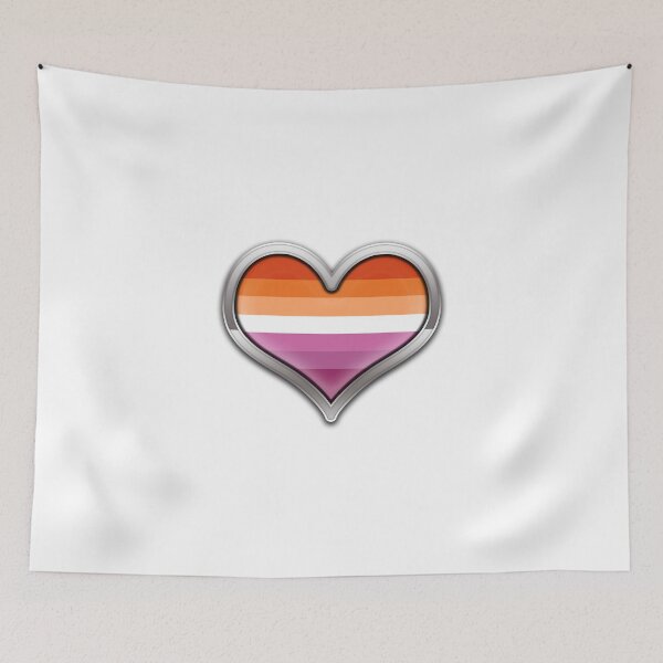 Item preview, Large Lesbian Pride Flag Colored Heart with Chrome Frame designed and sold by LiveLoudGraphic.