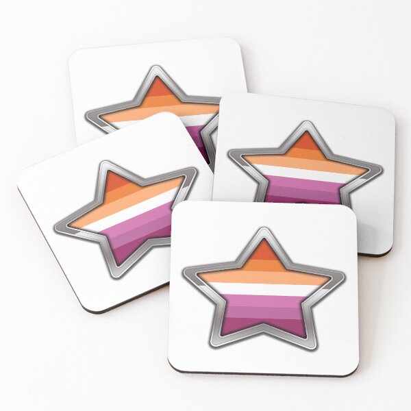 Item preview, Large Lesbian Flag Pride Flag Colored Star with Chrome Frame designed and sold by LiveLoudGraphic.
