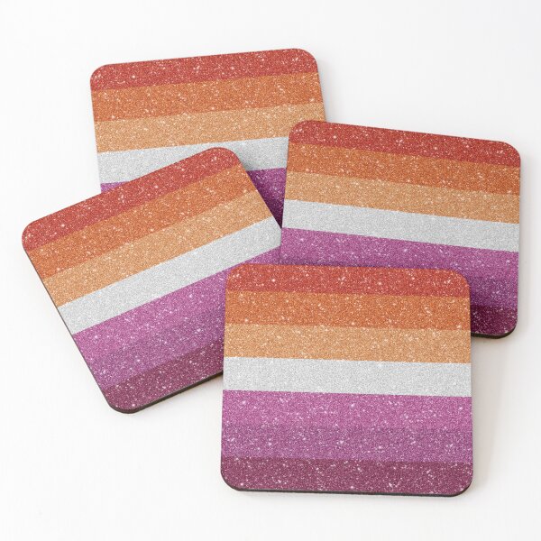 Item preview, Faux Glitter Lesbian Pride Flag Pattern designed and sold by LiveLoudGraphic.