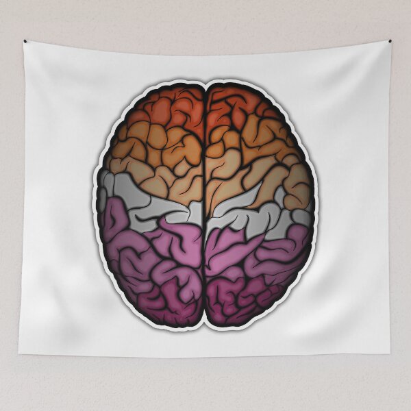 Item preview, Large Lesbian Pride Flag Colored Brain designed and sold by LiveLoudGraphic.