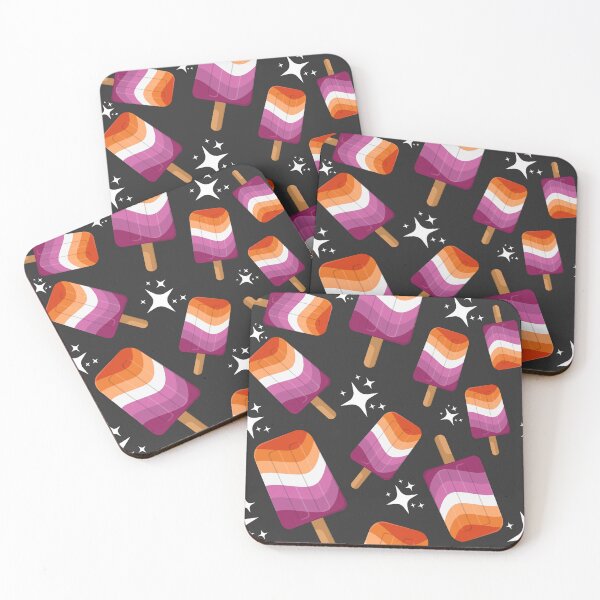 Item preview, Seamless Repeating Lesbian Pride Flag Popsicles Pattern designed and sold by LiveLoudGraphic.