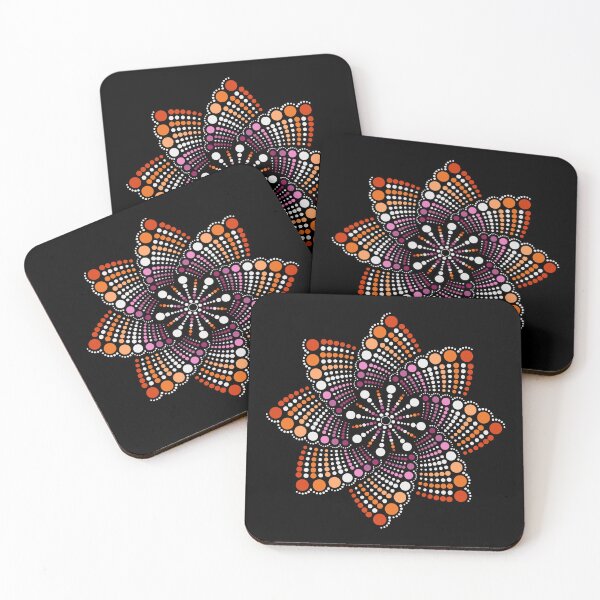 Item preview, Seamless Repeating Geometric Mandala Dot Art Lesbian Pride Pattern designed and sold by LiveLoudGraphic.