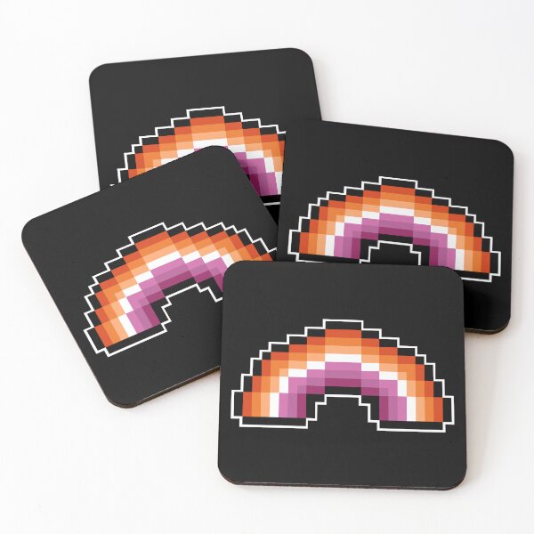 Item preview, Large Pixel Rainbow Design in Lesbian Pride Flag Colors designed and sold by LiveLoudGraphic.