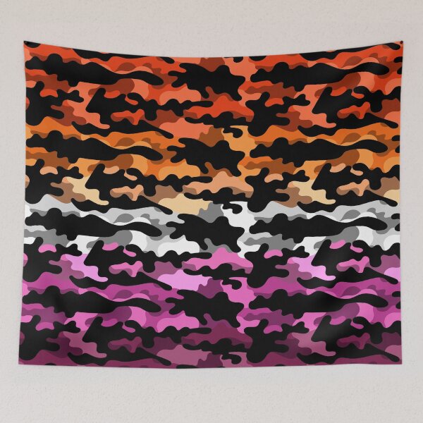 Item preview, Seamless Repeating Camouflage Textured Lesbian Flag Pride Flag Pattern designed and sold by LiveLoudGraphic.