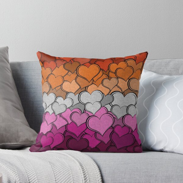 Item preview, Overlapping Hearts in the colors of the Lesbian Pride Flag designed and sold by LiveLoudGraphic.
