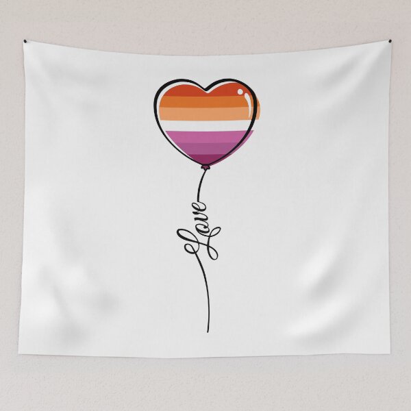 Item preview, Lesbian Pride Minimalist Heart Balloon with Love designed and sold by LiveLoudGraphic.