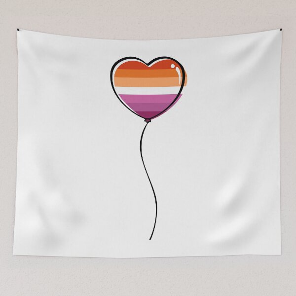 Item preview, Lesbian Pride Minimalist Heart Balloon designed and sold by LiveLoudGraphic.