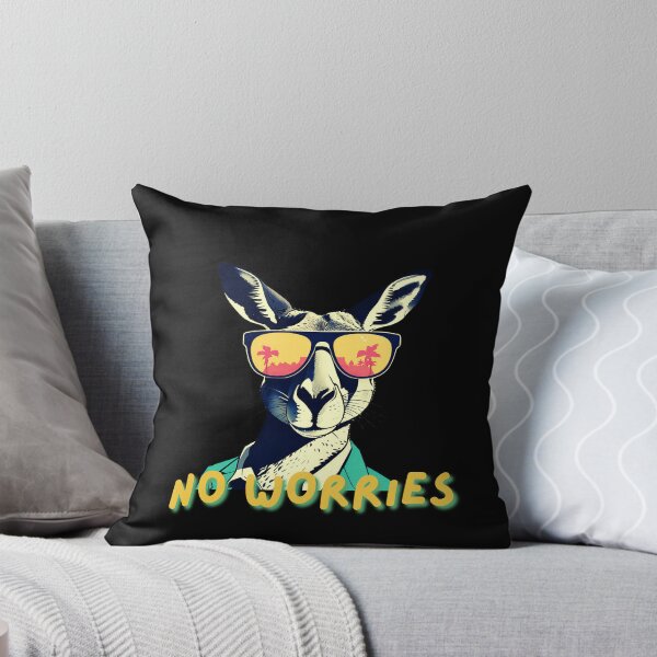 Item preview, No Worries Aussie Slang Funny Australian Saying No Worries Mate Cool Kangaroo Sunglasses Australia Vibes designed and sold by Funny Australian Quotes.