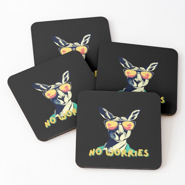 Item preview, No Worries Aussie Slang Funny Australian Saying No Worries Mate Cool Kangaroo Sunglasses Australia Vibes designed and sold by Funny Australian Quotes.